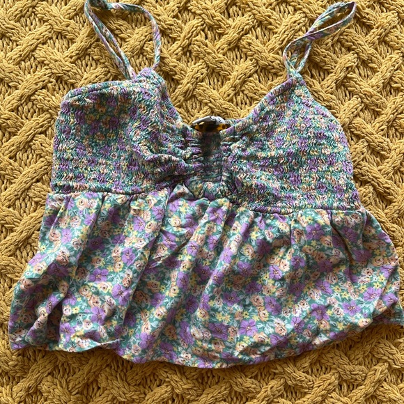 Extra small, American Eagle, floral halter top - Picture 1 of 6